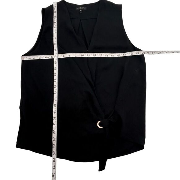 Rag & Bone black wrap buckle tie detail top size medium - Picture 4 of 7